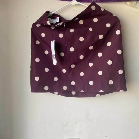 zara polka dot taffeta mini skirt bow front detail - Picture 2 of 2